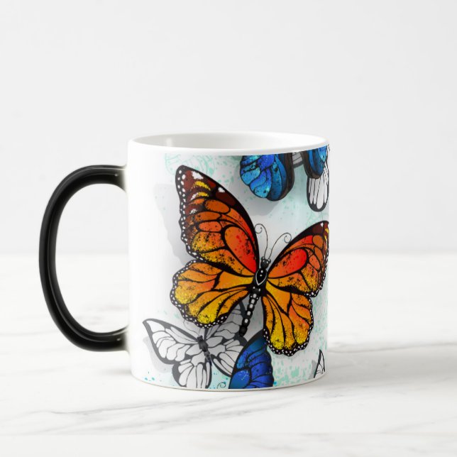 Caneca Mágica Borboletas voadoras Morpho e Monarca (Esquerda)