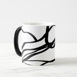 Caneca Mágica Bouquet Branco: Abstrato Preto e Branco