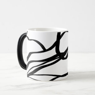 Caneca Mágica Bouquet Branco: Abstrato Preto e Branco