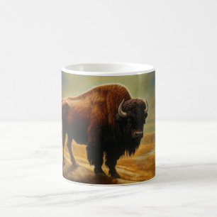 Caneca Mágica Buffalo Bison Sunset Silhouette
