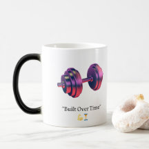 Built Over Time Motivational Dumbbell Coffee Mug –