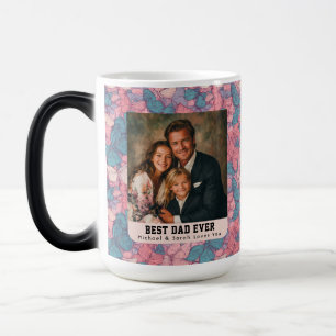 Caneca Mágica Buquê de Camuflagem de Borboleta Boho Pai Foto 