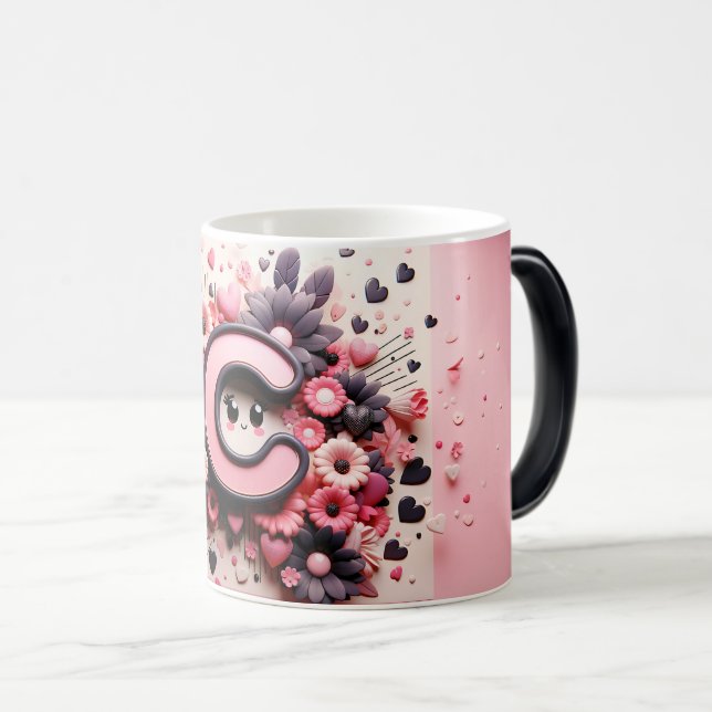 Caneca Mágica C Valentine Alphabet 3D (Frente Esquerda)