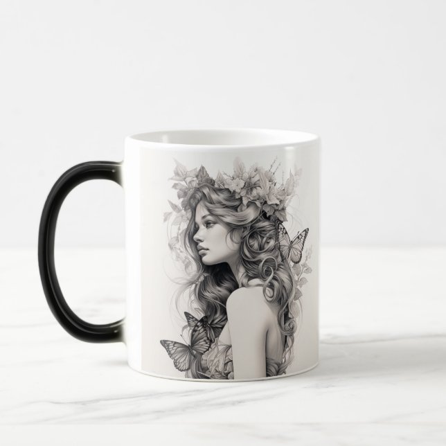 Caneca Mágica Cabeça Pote Café - Café Engraçado Café Combo Mug (Esquerda)