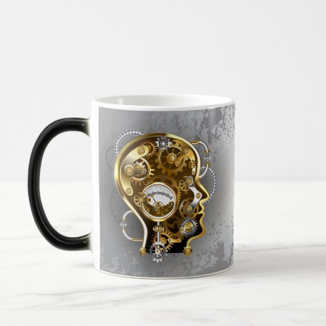 Caneca Mágica Cabeça steampunk com manômetro (Esquerda)