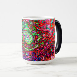 Caneca Mágica Cabeça Vermelha De Água Abstrato Retro Líquido