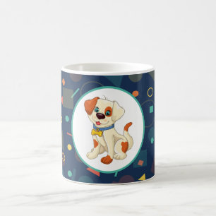 Caneca Mágica Cachorro Geométrico de Desenho Animado Fofo