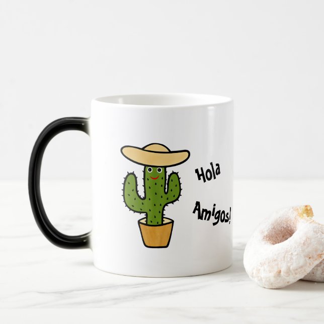 Caneca Mágica Cacto mexicano verde (Com Donut)