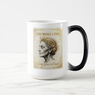 Caneca Mágica Cada Ruga uma História, Cada Ano uma Coroa
