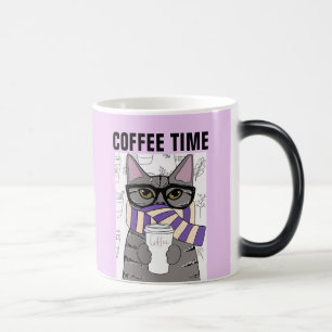 CANECA MÁGICA CAFÉ, ARTE DE GATO, CAFÉ DE CAFÉ DE CAFÉ