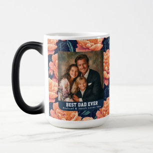 Caneca Mágica Café Gelado Flor de Peônias Florais Dia do Pai