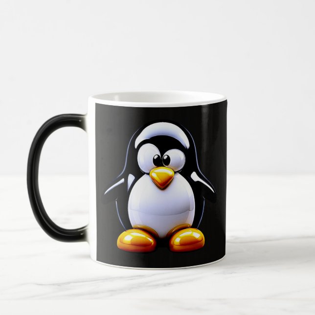 Caneca Mágica Café Penguin Engraçado (Esquerda)