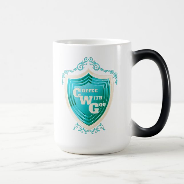 Caneca Mágica Café Teal com Design de Deus Morph Mug (Direita)