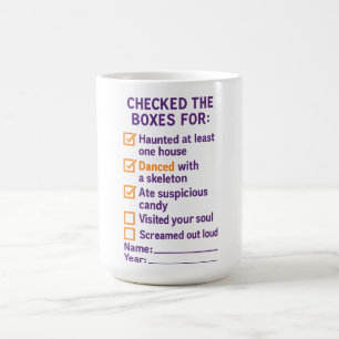 Caneca Mágica Caixas Marcadas No Halloween Lista De Verificação
