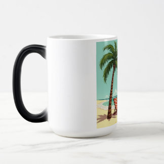 Caneca Mágica Calafrio tropical - Palm Tree & Beach Cadeira T-Sh