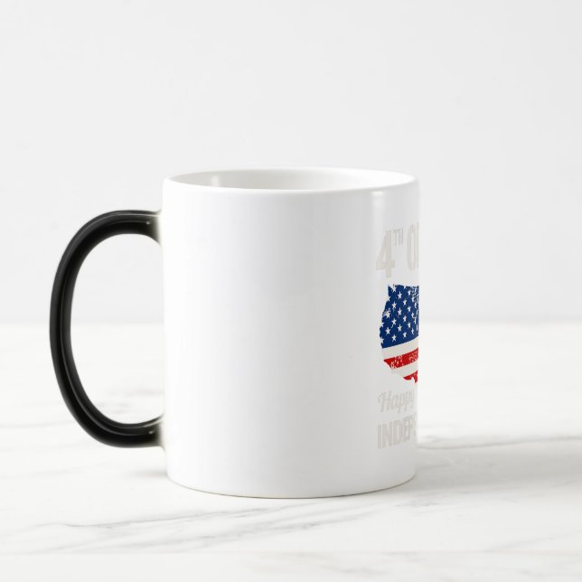 Caneca Mágica Camisa do Dia da Independência em 4 de julho (Esquerda)