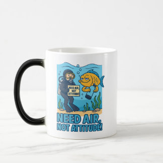 Caneca Mágica Camisa Engraçada De Mergulhador Scuba - Pensamento