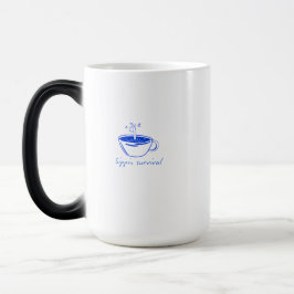 Caneca Mágica Camiseta Gráfica Minimalista de Café "Sippin Survi