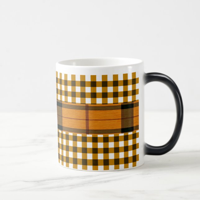 Caneca Mágica Caneca-padrão de Stripes laranja, castanha (Direita)