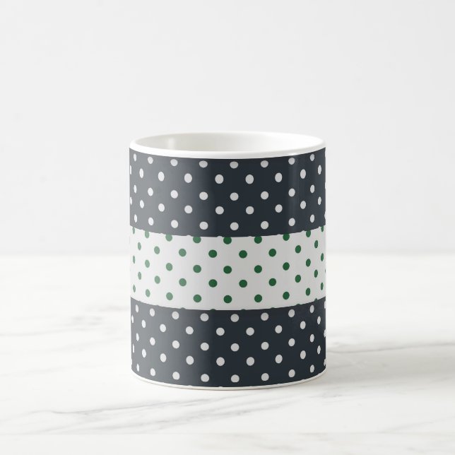 Caneca Mágica Caneta com padrão de bolinhas verde e branco (Centro)