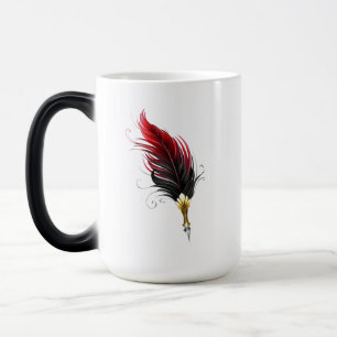 Caneca Mágica Caneta de penas vermelhas com ninho de ouro