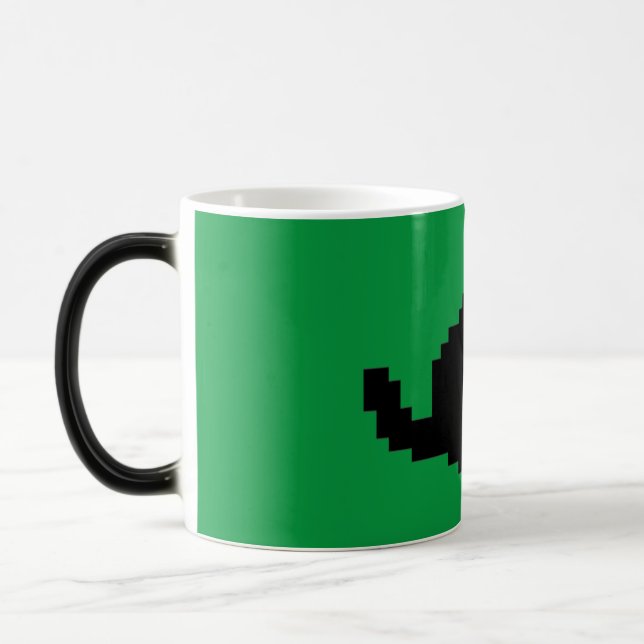 Caneca Mágica Canhão verde de gato preto de 8 bits (Esquerda)