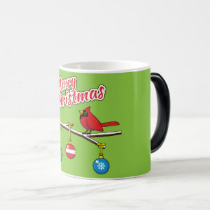 Caneca Mágica Cardeal Vermelho no Ramal da Bare de Natal - Feliz