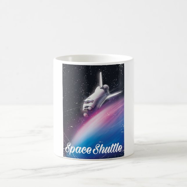 Caneca Mágica Cartaz de ficção científica do ônibus espacial (Centro)