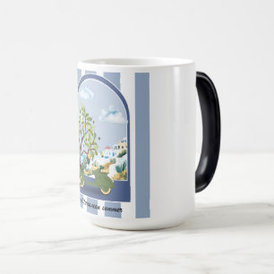 Caneca Mágica Cartaz de Viagem de Verão Mediterrâneo de Scooter