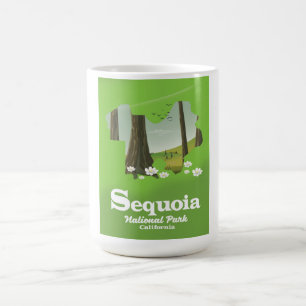 Caneca Mágica cartaz de viagem do mapa do Parque Nacional Sequoi