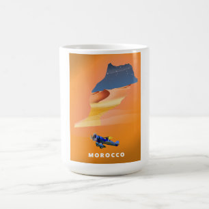 Caneca Mágica Cartaz de viagem impresso do mapa ilustrado de Mar