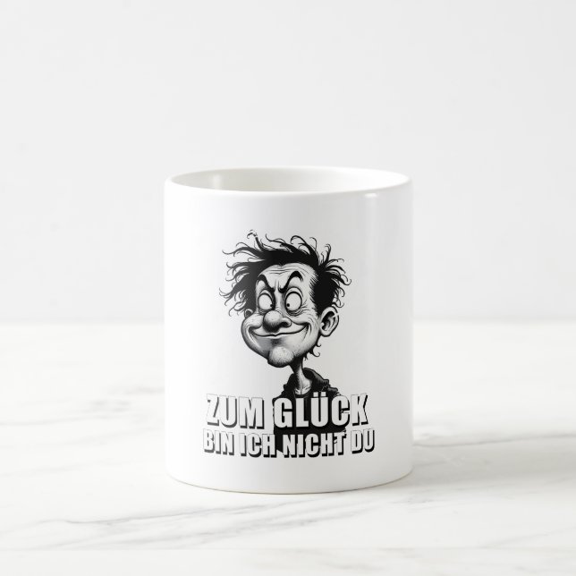 Caneca Mágica Cartoonkunst mit „Zum Glück…“-Zitat (Centro)