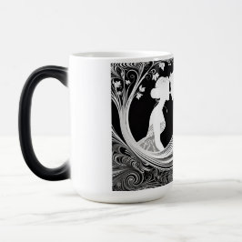 Caneca Mágica Casal branco e preto Romanticamente