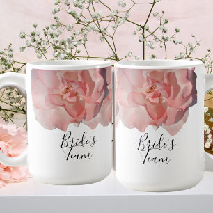 Caneca Mágica Casamento de Esquadrão de Noiva Floral Rosa de Cor