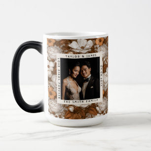 Caneca Mágica Casamento Temático Vintage com Gardenias em Ouro R