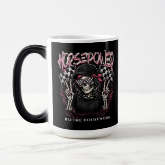 Caneca Mágica Cavalo-Vapor Antes do Crânio de Corrida Legal