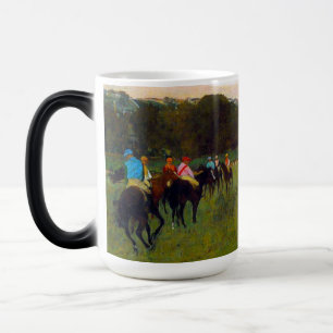 Caneca Mágica Cavalos de corrida de Edgar Degas em Longchamp