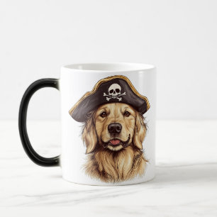 Caneca Mágica Caveira do Cachorro do Retriever do Ouro Pirata