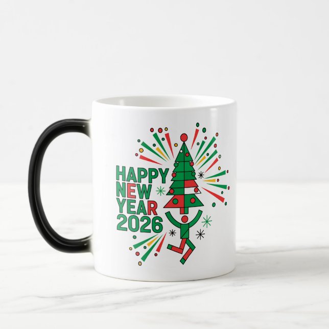 Caneca Mágica Celebração do feliz ano novo 2026 (Esquerda)