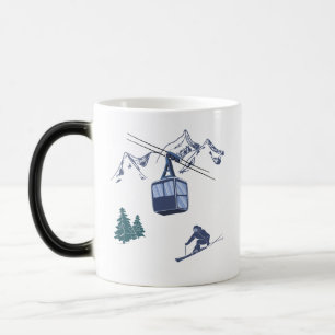 Caneca Mágica Cena de Esqui Esportes de Inverno