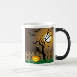 Caneca Mágica Cena do Jardim do Assustador do Halloween