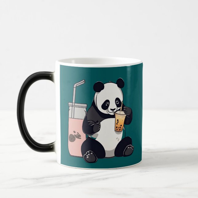 Caneca Mágica Chá de bolha de bebendo de Panda, chá de boba (Esquerda)