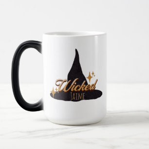 Caneca Mágica Chapéu de Bruxa Retro Nome Sinistro    