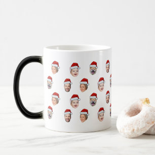 Caneca Mágica Chapéu de Papai Noel Rosto da Família Personalizad