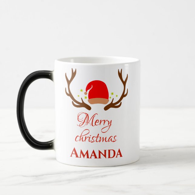 Caneca Mágica Chapéu de Reindeer - Feliz Natal (Esquerda)