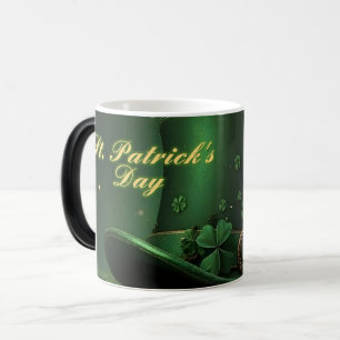 Caneca Mágica Chapéu e Desenho de Trevo do Dia de São Patrício