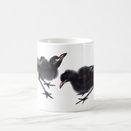 Caneca Mágica Chinesische Tuschekunst mit Vogelmotiv