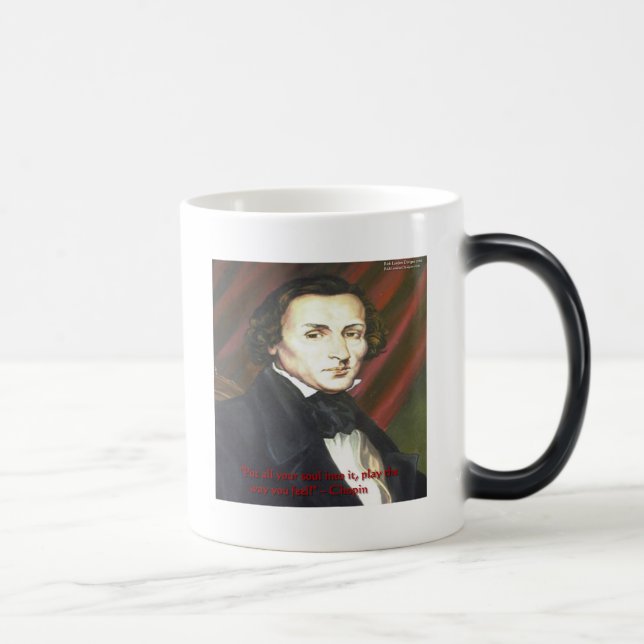 Caneca Mágica Chopin Como Tocar Presentes Cartões e Camisetas (Direita)