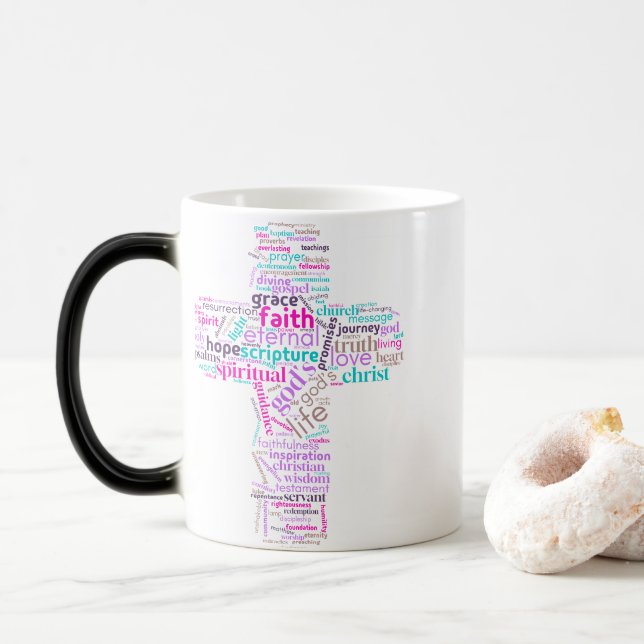Caneca Mágica Christian Cross Cloud Art Mug (Com Donut)