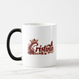 Caneca Mágica Christina Ruby Crystal Luxo Nome
